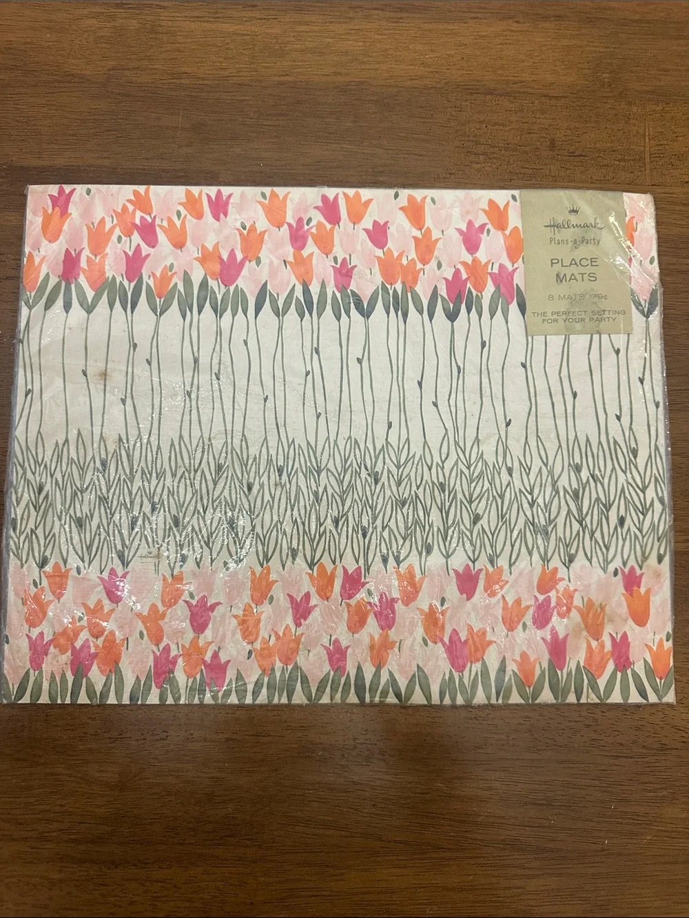 Hallmark Pink & Orange Floral Place Mats - Set of 8